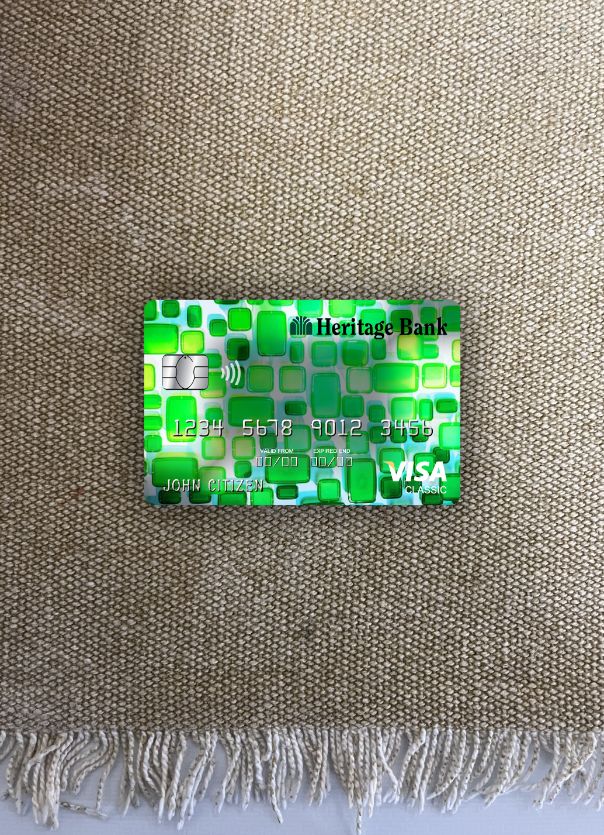 Download USA Heritage bank visa classic card photolook front Photoshop template